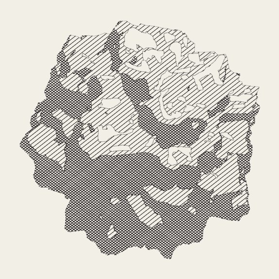 The same rock shaded with engraving lines