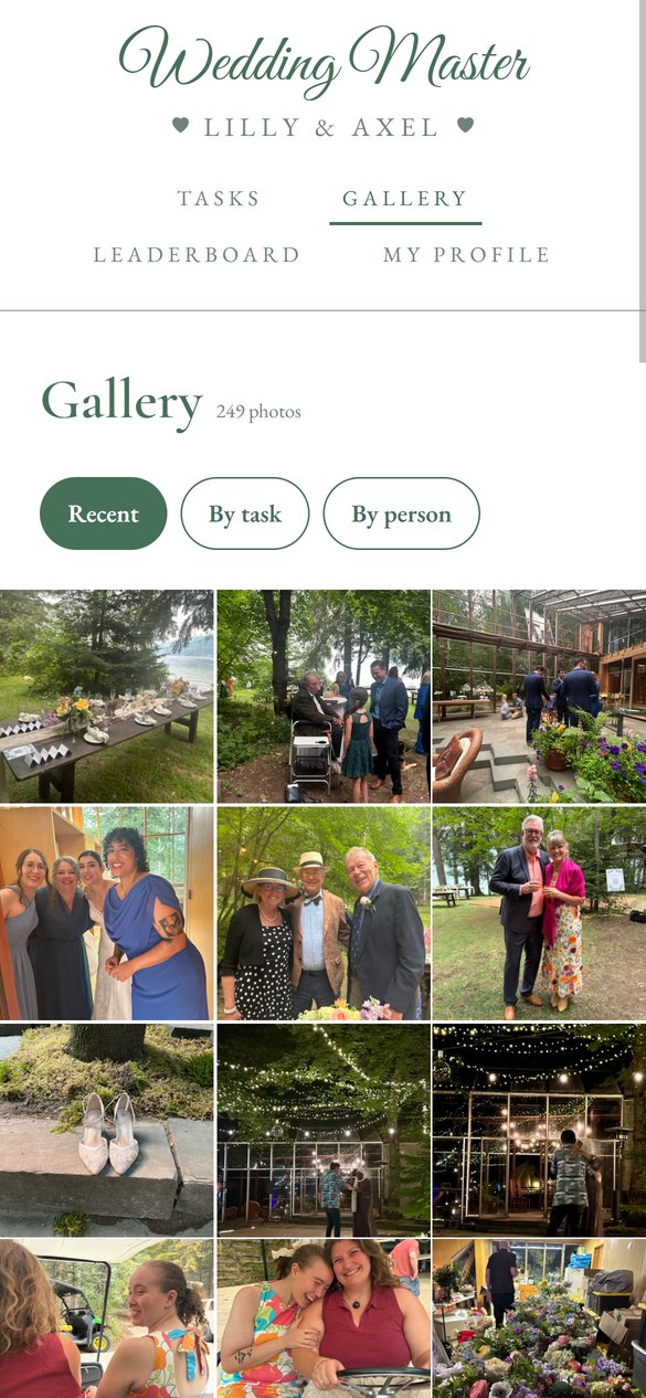 Wedding Master: the shared gallery of guests' photos