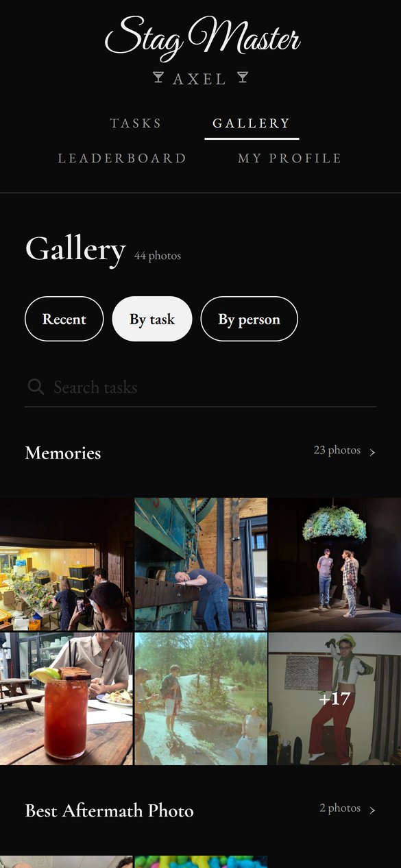 The Stag Master gallery sorted by task