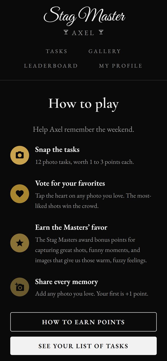 Stag Master how to play screen